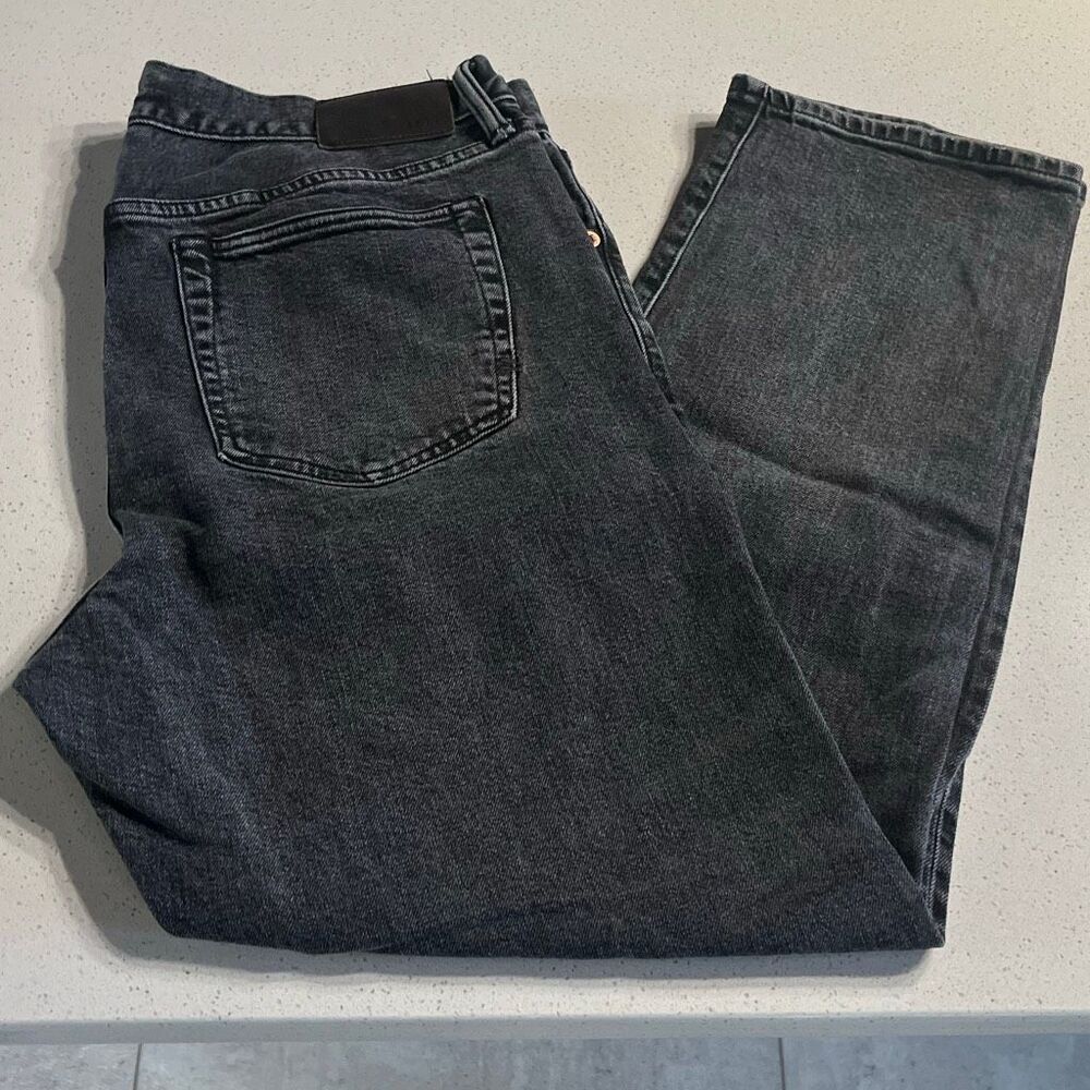 AE77 American Eagle Organic Cotton Selvedge Classic Stretch Black Button Fly Jea